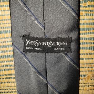 Yves Saint Laurent Tie Grey with Stripes